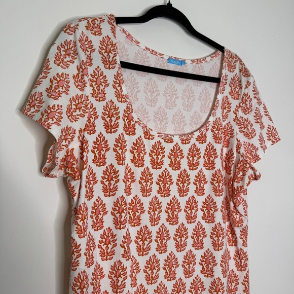 J. McLaughlin Patterned Short Sleeve Dress XL - Picture 4 of 6